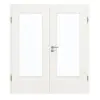 GARANT Drzwi dwuskrzydłowe z ościeżnicą Quer Authentic Bianco CePaL z przeszkleniem LA-DIN