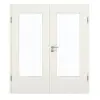 GARANT Drzwi dwuskrzydłowe wraz z ościeżnicą Biel ze strukturą Premium CePaL z przeszkleniem LA-DIN