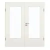 GARANT drzwi dwuskrzydłowe z ościeżnicą biel ze strukturą Premium GCK08 z przeszkleniem LA-DIN
