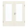 GARANT drzwi dwuskrzydłowe z ościeżnicą biały lakier 9010 GHK08 z przeszkleniem LA-DIN