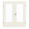 GARANT drzwi dwuskrzydłowe z ościeżnicą biały lakier 9010 z przeszkleniem LA-DIN