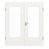 GARANT drzwi dwuskrzydłowe z ościeżnicą biały lakier 9016 CePaL z przeszkleniem LA-DIN