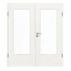 GARANT Drzwi podwójne z ościeżnicą białym lakierem 9016 GHK08 z przeszkleniem LA-DIN