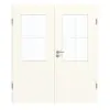 GARANT drzwi dwuskrzydłowe wraz z ościeżnicą 0105-60 Pearl White CePaL z przeszkleniem LA-6 Sprosse SP0