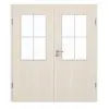 GARANT drzwi dwuskrzydłowe wraz z ościeżnicą, powierzchnia CPL authentic perła CePaL, z przeszkleniem LA-6 i szprosem SP0