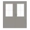 GARANT drzwi dwuskrzydłowe z ościeżnicą U12115SD szary platynowy GHK08 z przeszkleniem LA-6 szpros SP0