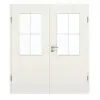GARANT Drzwi dwuskrzydłowe wraz z ościeżnicą biel ze strukturą Premium CePaL z przeszkleniem LA-6 Szpros SP0