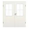 GARANT Drzwi dwuskrzydłowe wraz z ościeżnicą, biel ze strukturą Premium GCK08 z przeszkleniem LA-6, Szpros SP0