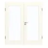GARANT drzwi dwuskrzydłowe wraz z ościeżnicą 0105-60 Pearl White CePaL z przeszkleniem LA-2