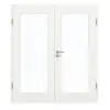 GARANT drzwi dwuskrzydłowe wraz z ościeżnicą Authentic Bianco CePaL z przeszkleniem LA-2
