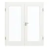 GARANT drzwi dwuskrzydłowe z ościeżnicą Authentic Bianco GCK08 z przeszkleniem LA-2