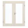 GARANT drzwi dwuskrzydłowe w zestawie z ościeżnicą powierzchnia CPL authentic perła CePaL z przeszkleniem LA-2