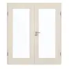 GARANT drzwi dwuskrzydłowe z ościeżnicą Authentic perła GCK08 z przeszkleniem LA-2