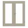 GARANT Drzwi dwuskrzydłowe wraz z ościeżnicą, matowe, szary jedwab 7044 G-TEC z przeszkleniem LA-2