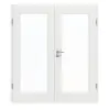 GARANT Drzwi dwuskrzydłowe wraz z ościeżnicą, matowe, biały lakier 9016 G-TEC z przeszkleniem LA-2