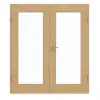GARANT Drzwi dwuskrzydłowe wraz z ościeżnicą układ poprzeczny Authentic dąb z sękami GCK08 z przeszkleniem LA-2