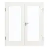 GARANT Drzwi dwuskrzydłowe z ościeżnicą, authentic bianco, układ poprzeczny, CePaL, z przeszkleniem LA-2