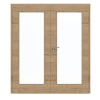 GARANT Drzwi podwójne wraz z ościeżnicą układ poprzeczny Authentic Dąb szczelinowy CePaL z przeszkleniem LA-2