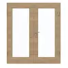 GARANT Drzwi dwuskrzydłowe z ościeżnicą Quer Authentic Risseiche GCK08 z przeszkleniem LA-2