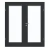 GARANT drzwi dwuskrzydłowe w zestawie z ościeżnicą U12000SD wulkaniczna czerń GHK08 z przeszkleniem LA-2
