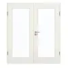GARANT drzwi dwuskrzydłowe z ościeżnicą biel ze strukturą Premium GCK08 z przeszkleniem LA-2