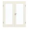 GARANT drzwi dwuskrzydłowe w zestawie z ościeżnicą biały lakier 9010 z przeszkleniem LA-2