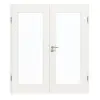 GARANT drzwi dwuskrzydłowe z ościeżnicą biały lakier 9016 CePaL z przeszkleniem LA-2