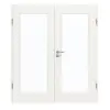 GARANT Drzwi podwójne inkl. ościeżnica Biały lakier 9016 GHK08 z przeszkleniem LA-2