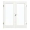 GARANT drzwi dwuskrzydłowe z ościeżnicą Authentic Bianco CePaL z przeszkleniem LA-3