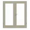 GARANT Drzwi dwuskrzydłowe wraz z ościeżnicą, matowe, szary jedwab 7044 G-TEC z przeszkleniem LA-3