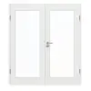 GARANT drzwi dwuskrzydłowe z ościeżnicą biały lakier matowy 9016 G-TEC z przeszkleniem LA-3
