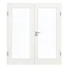 GARANT Drzwi dwuskrzydłowe wraz z ościeżnicą Quer Authentic Bianco CePaL z przeszkleniem LA-3