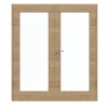 GARANT Drzwi podwójne wraz z ościeżnicą układ poprzeczny Authentic Dąb szczelinowy CePaL z przeszkleniem LA-3