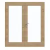 GARANT Drzwi dwuskrzydłowe z ościeżnicą Quer Authentic Risseiche GCK08 z przeszkleniem LA-3