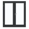 GARANT drzwi dwuskrzydłowe z ościeżnicą U12000SD wulkaniczna czerń GHK08 z przeszkleniem LA-3