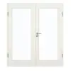 GARANT Drzwi podwójne wraz z ościeżnicą Białe Struktura Premium CePaL z przeszkleniem LA-3