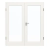 GARANT Drzwi podwójne z ościeżnicą białym lakierem 9016 z przeszkleniem LA-3