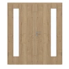 GARANT Drzwi podwójne wraz z ościeżnicą Authentic Dąb szczelinowy CePaL z przeszkleniem LA-4 po stronie zawiasów