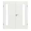 GARANT Drzwi dwuskrzydłowe wraz z ościeżnicą, matowe, biały lakier 9016 G-TEC z przeszkleniem LA-4 po stronie zawiasów