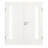 GARANT Drzwi dwuskrzydłowe z ościeżnicą Quer Authentic Bianco CePaL z przeszkleniem LA-4 po stronie zawiasów