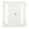 GARANT Drzwi dwuskrzydłowe wraz z ościeżnicą w bieli ze strukturą Premium GCK08 z przeszkleniem LA-4 po stronie zawiasów