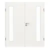 GARANT drzwi dwuskrzydłowe z ościeżnicą biały lakier 9016 GHK08 z przeszkleniem LA-4 po stronie zawiasów
