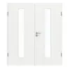 GARANT drzwi dwuskrzydłowe z ościeżnicą D354-60 Designer White Resopal z przeszkleniem LA-4 na środku