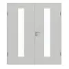 GARANT drzwi dwuskrzydłowe z ościeżnicą D92-60 Dove Grey Resopal z przeszkleniem LA-4 na środku