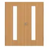 GARANT drzwi dwuskrzydłowe z ościeżnicą dąb Premium GCK08 z przeszkleniem LA-4 na środku