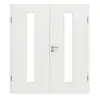 GARANT Drzwi dwuskrzydłowe wraz z ościeżnicą, matowe, biały lakier 9016 G-TEC z przeszkleniem LA-4 na środku