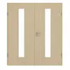 GARANT Drzwi dwuskrzydłowe wraz z ościeżnicą, naturalny klon GCK08 z przeszkleniem LA-4 na środku