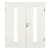 GARANT Drzwi dwuskrzydłowe wraz z ościeżnicą w bieli ze strukturą Premium GCK08 z przeszkleniem LA-4 na środku