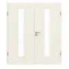 GARANT drzwi dwuskrzydłowe z ościeżnicą biały lakier 9010 z przeszkleniem LA-4 na środku
