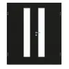 GARANT drzwi dwuskrzydłowe z ościeżnicą 0901-60 Black Resopal z przeszkleniem LA-4 po stronie zamka